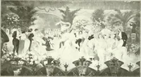 An illustration from L'art à la Taverne de Paris. Chéret, Abel Faivre, Grün, Léandre, Métivet, Steinlen, Willette, artistes peintres. Emile Robert, ferronnier d'art. Jacques Hermant, architecte. Photogravures de Ducourtioux et Huillard, d'après les clichés de Simonet (1906)