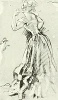 An illustration from L'art à la Taverne de Paris. Chéret, Abel Faivre, Grün, Léandre, Métivet, Steinlen, Willette, artistes peintres. Emile Robert, ferronnier d'art. Jacques Hermant, architecte. Photogravures de Ducourtioux et Huillard, d'après les clichés de Simonet (1906)