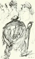 An illustration from L'art à la Taverne de Paris. Chéret, Abel Faivre, Grün, Léandre, Métivet, Steinlen, Willette, artistes peintres. Emile Robert, ferronnier d'art. Jacques Hermant, architecte. Photogravures de Ducourtioux et Huillard, d'après les clichés de Simonet (1906)