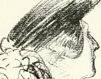An illustration from L'art à la Taverne de Paris. Chéret, Abel Faivre, Grün, Léandre, Métivet, Steinlen, Willette, artistes peintres. Emile Robert, ferronnier d'art. Jacques Hermant, architecte. Photogravures de Ducourtioux et Huillard, d'après les clichés de Simonet (1906)