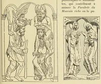 An illustration from L'art profane à l'église; ses licences symboliques, satiriques et fantaisistes. Contribution à létude archéologique et artistique des édifices religieux (1908)