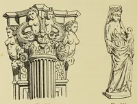 An illustration from L'art profane à l'église; ses licences symboliques, satiriques et fantaisistes. Contribution à létude archéologique et artistique des édifices religieux (1908)