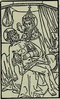 An illustration from L'art religieux de la fin du Moyen Age en France : étude sur l'iconographie du Moyen Age et sur ses sources d'inspiration (1922)
