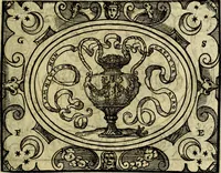 An illustration from La sententiose imprese, et dialogo del Symeone. Con la verificatione del sito di Gergobia, la geografia d'Ouernia, la figura & tempio d'Apolline in Velay; & il suo hieroglyfico monumento, natiuità, vita & epitaffio (1560)