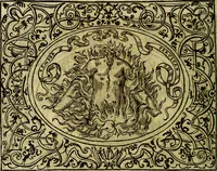 An illustration from La sententiose imprese, et dialogo del Symeone. Con la verificatione del sito di Gergobia, la geografia d'Ouernia, la figura & tempio d'Apolline in Velay; & il suo hieroglyfico monumento, natiuità, vita & epitaffio (1560)