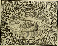 An illustration from La sententiose imprese, et dialogo del Symeone. Con la verificatione del sito di Gergobia, la geografia d'Ouernia, la figura & tempio d'Apolline in Velay; & il suo hieroglyfico monumento, natiuità, vita & epitaffio (1560)