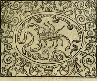 An illustration from La sententiose imprese, et dialogo del Symeone. Con la verificatione del sito di Gergobia, la geografia d'Ouernia, la figura & tempio d'Apolline in Velay; & il suo hieroglyfico monumento, natiuità, vita & epitaffio (1560)
