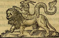 An illustration from La sententiose imprese, et dialogo del Symeone. Con la verificatione del sito di Gergobia, la geografia d'Ouernia, la figura & tempio d'Apolline in Velay; & il suo hieroglyfico monumento, natiuità, vita & epitaffio (1560)