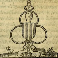 Picture 156 of 174 from La sententiose imprese, et dialogo del Symeone. Con la verificatione del sito di Gergobia, la geografia d'Ouernia, la figura & tempio d'Apolline in Velay; & il suo hieroglyfico monumento, natiuità, vita & epitaffio (1560), leaf 250