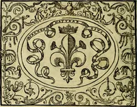 An illustration from La sententiose imprese, et dialogo del Symeone. Con la verificatione del sito di Gergobia, la geografia d'Ouernia, la figura & tempio d'Apolline in Velay; & il suo hieroglyfico monumento, natiuità, vita & epitaffio (1560)