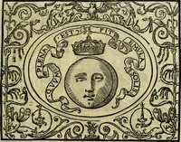 An illustration from La sententiose imprese, et dialogo del Symeone. Con la verificatione del sito di Gergobia, la geografia d'Ouernia, la figura & tempio d'Apolline in Velay; & il suo hieroglyfico monumento, natiuità, vita & epitaffio (1560)