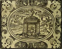 Picture 79 of 174 from La sententiose imprese, et dialogo del Symeone. Con la verificatione del sito di Gergobia, la geografia d'Ouernia, la figura & tempio d'Apolline in Velay; & il suo hieroglyfico monumento, natiuità, vita & epitaffio (1560), leaf 93