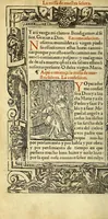 An illustration from Las horas de Nuestra Señora segu[n] el vso romano : enlas quales son añadidas muchas oraciones muy deuotas. : Y de nueuo el rosario de Nuestra Señora: y son ad longu[m] ésin [sic] require (1551)