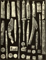 An illustration from La toilette chez les Romaines au temps des empereurs; étude des principaux objets de toilette en os trouvés dans les fouilles de la nécropole de Trion & du coteau de Fourvière (1888)