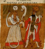 An illustration from La toyson d'or, ov, La flevr des thresors, en laqvelle est svccinctement & methodiquement traicté de la pierre des philosophes, de son excellence, effects & vertu admirable : plvs, de son origine & du vray moyen de pouuoir paruenir à perfection ... (1612)