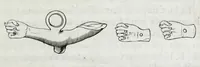 An illustration from Laurentii Pignorii Patavini Mensa Isiaca : qua sacrorum apud Aegyptios ratio & simulacra subjectis tabulis aeneis simul exhibentur & explicantur : accessit ejusdem authoris de Magna Deum Matre discursus, & sigillorum, gemmarum, amuletorum aliquot figurae & earundem ex Kirchero Chifletioque interpretatio : nec non Jacobi Philippi Tomasini Manus aenea, & de vita rebusque Pignorii dissertatio. (1669)