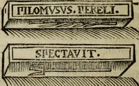 An illustration from Laurentij Pignorij Patavini De servis, et eorum apud veteres ministerijs commentarius : in hac ultima editione pro rerum diversitate discretus in capita additis titulis denotata : accessit, Symbolarum epistolicarum liber (1694)