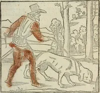 Picture 29 of 57 from La venerie de Jacques du Fouilloux, gentil-homme, seigneur dudit lieu, pays de Gastine, en Poitou; ... avec plusieurs receptes et remedes pour guerir les chiens de diverses maladies; plus, l'Adolescence de l'autheur (1562), leaf 108