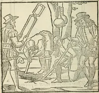 An illustration from La venerie de Jacques du Fouilloux, gentil-homme, seigneur dudit lieu, pays de Gastine, en Poitou; ... avec plusieurs receptes et remedes pour guerir les chiens de diverses maladies; plus, l'Adolescence de l'autheur (1562)