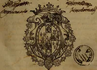 An illustration from La vera dichiaratione di tutte le metafore, similitudini, & enimmi de gl'antichi filosofi alchimisti, tanto caldei & arabi, come greci & latini, vsati da loro nella descrittione, & compositione dell' oro potabile, elissire della vita, quinta essenza, & lapis filosofico : oue con vn breve discorso della generatione de i metalli, & quasi di tutte l'opere di natura, secondo i principij della filosofia, si mostra l'errore, & ignoranza (per non dir l'inganno) di tutti gl'alchimisti moderni (1587)