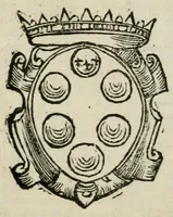 An illustration from La vera e piena relatione del rincontro fatto nella pomposissima entrata della gran duchessa di Toscana in Fiorenza la coronatione di essa, le ceremonie del sponsalitio, l'inscrittioni delle città e de signori illustri, con marauiglioso ordine, & apparato stupendo di archi trio[n]fali, statue, motti, e musiche (1589)