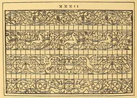 An illustration from La vera perfezione del disegno per punti e recami; riproduzione della edizione di Venezia del 1561 dall'esemplare della Biblioteca Corsiniana in Roma (1909)