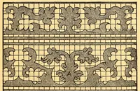 An illustration from La vera perfezione del disegno per punti e recami; riproduzione della edizione di Venezia del 1561 dall'esemplare della Biblioteca Corsiniana in Roma (1909)