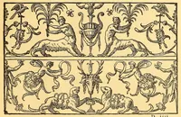 An illustration from La vera perfezione del disegno per punti e recami; riproduzione della edizione di Venezia del 1561 dall'esemplare della Biblioteca Corsiniana in Roma (1909)
