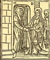 An illustration from La vida y excelencias & miraglos dla sacratissima virgen Maria nuestra señora (1525)
