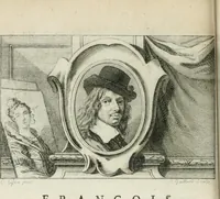 An illustration from La vie des peintres flamands, allemands et hollandois : avec des portraits gravés en taille-douche, une indication de leurs principaux ouvrages, & des réflexions sur leurs différentes manieres (1753)