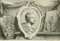 An illustration from La vie des peintres flamands, allemands et hollandois : avec des portraits gravés en taille-douche, une indication de leurs principaux ouvrages, & des réflexions sur leurs différentes manieres (1753)