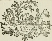 An illustration from La vie des peintres flamands, allemands et hollandois : avec des portraits gravés en taille-douche, une indication de leurs principaux ouvrages, & des réflexions sur leurs différentes manieres (1753)