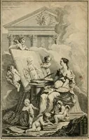 An illustration from La vie des peintres flamands, allemands et hollandois : avec des portraits gravés en taille-douche, une indication de leurs principaux ouvrages, & des réflexions sur leurs différentes manieres (1753)