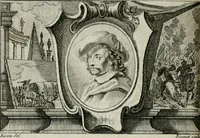 An illustration from La vie des peintres flamands, allemands et hollandois : avec des portraits gravés en taille-douche, une indication de leurs principaux ouvrages, & des réflexions sur leurs différentes manieres (1753)