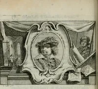 An illustration from La vie des peintres flamands, allemands et hollandois : avec des portraits gravés en taille-douche, une indication de leurs principaux ouvrages, & des réflexions sur leurs différentes manieres (1753)