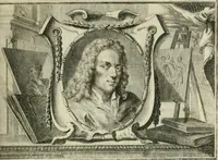 An illustration from La vie des peintres flamands, allemands et hollandois : avec des portraits gravés en taille-douche, une indication de leurs principaux ouvrages, & des réflexions sur leurs différentes manieres (1753)