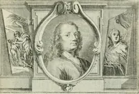 An illustration from La vie des peintres flamands, allemands et hollandois : avec des portraits gravés en taille-douche, une indication de leurs principaux ouvrages, & des réflexions sur leurs différentes manieres (1753)