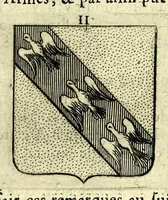 Picture 10 of 105 from La vraye et parfaite science des armoiries, ou, L'Indice armorial de feu maistre Louuan Geliot ... : apprenant et expliquant sommairement les mots & figures dont on se sert au blason des armoiries, & l'origine d'icelles : augmenté de nombre de termes & enrichy de grande multitude d'exemples des armes des familles tant françoise qu'estrangeres, des institutions, des ordres & de leurs colliers, des marques des dignités & charges, des ornemens des escus, de l'office des roys, des herauds, & des poursuiuans d'armes, & autres curiosités despendantes des armoiries ... (1664), leaf 101
