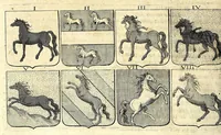 Picture 24 of 105 from La vraye et parfaite science des armoiries, ou, L'Indice armorial de feu maistre Louuan Geliot ... : apprenant et expliquant sommairement les mots & figures dont on se sert au blason des armoiries, & l'origine d'icelles : augmenté de nombre de termes & enrichy de grande multitude d'exemples des armes des familles tant françoise qu'estrangeres, des institutions, des ordres & de leurs colliers, des marques des dignités & charges, des ornemens des escus, de l'office des roys, des herauds, & des poursuiuans d'armes, & autres curiosités despendantes des armoiries ... (1664), leaf 200
