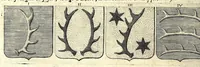 Picture 25 of 105 from La vraye et parfaite science des armoiries, ou, L'Indice armorial de feu maistre Louuan Geliot ... : apprenant et expliquant sommairement les mots & figures dont on se sert au blason des armoiries, & l'origine d'icelles : augmenté de nombre de termes & enrichy de grande multitude d'exemples des armes des familles tant françoise qu'estrangeres, des institutions, des ordres & de leurs colliers, des marques des dignités & charges, des ornemens des escus, de l'office des roys, des herauds, & des poursuiuans d'armes, & autres curiosités despendantes des armoiries ... (1664), leaf 200