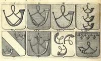 Picture 31 of 105 from La vraye et parfaite science des armoiries, ou, L'Indice armorial de feu maistre Louuan Geliot ... : apprenant et expliquant sommairement les mots & figures dont on se sert au blason des armoiries, & l'origine d'icelles : augmenté de nombre de termes & enrichy de grande multitude d'exemples des armes des familles tant françoise qu'estrangeres, des institutions, des ordres & de leurs colliers, des marques des dignités & charges, des ornemens des escus, de l'office des roys, des herauds, & des poursuiuans d'armes, & autres curiosités despendantes des armoiries ... (1664), leaf 234