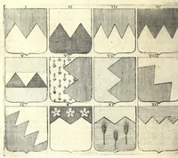 Picture 44 of 105 from La vraye et parfaite science des armoiries, ou, L'Indice armorial de feu maistre Louuan Geliot ... : apprenant et expliquant sommairement les mots & figures dont on se sert au blason des armoiries, & l'origine d'icelles : augmenté de nombre de termes & enrichy de grande multitude d'exemples des armes des familles tant françoise qu'estrangeres, des institutions, des ordres & de leurs colliers, des marques des dignités & charges, des ornemens des escus, de l'office des roys, des herauds, & des poursuiuans d'armes, & autres curiosités despendantes des armoiries ... (1664), leaf 310