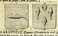Picture 47 of 105 from La vraye et parfaite science des armoiries, ou, L'Indice armorial de feu maistre Louuan Geliot ... : apprenant et expliquant sommairement les mots & figures dont on se sert au blason des armoiries, & l'origine d'icelles : augmenté de nombre de termes & enrichy de grande multitude d'exemples des armes des familles tant françoise qu'estrangeres, des institutions, des ordres & de leurs colliers, des marques des dignités & charges, des ornemens des escus, de l'office des roys, des herauds, & des poursuiuans d'armes, & autres curiosités despendantes des armoiries ... (1664), leaf 327