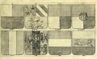 Picture 49 of 105 from La vraye et parfaite science des armoiries, ou, L'Indice armorial de feu maistre Louuan Geliot ... : apprenant et expliquant sommairement les mots & figures dont on se sert au blason des armoiries, & l'origine d'icelles : augmenté de nombre de termes & enrichy de grande multitude d'exemples des armes des familles tant françoise qu'estrangeres, des institutions, des ordres & de leurs colliers, des marques des dignités & charges, des ornemens des escus, de l'office des roys, des herauds, & des poursuiuans d'armes, & autres curiosités despendantes des armoiries ... (1664), leaf 347