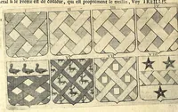 An illustration from La vraye et parfaite science des armoiries, ou, L'Indice armorial de feu maistre Louuan Geliot ... : apprenant et expliquant sommairement les mots & figures dont on se sert au blason des armoiries, & l'origine d'icelles : augmenté de nombre de termes & enrichy de grande multitude d'exemples des armes des familles tant françoise qu'estrangeres, des institutions, des ordres & de leurs colliers, des marques des dignités & charges, des ornemens des escus, de l'office des roys, des herauds, & des poursuiuans d'armes, & autres curiosités despendantes des armoiries ... (1664)