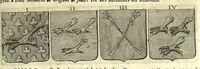 Picture 70 of 105 from La vraye et parfaite science des armoiries, ou, L'Indice armorial de feu maistre Louuan Geliot ... : apprenant et expliquant sommairement les mots & figures dont on se sert au blason des armoiries, & l'origine d'icelles : augmenté de nombre de termes & enrichy de grande multitude d'exemples des armes des familles tant françoise qu'estrangeres, des institutions, des ordres & de leurs colliers, des marques des dignités & charges, des ornemens des escus, de l'office des roys, des herauds, & des poursuiuans d'armes, & autres curiosités despendantes des armoiries ... (1664), leaf 497