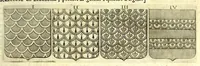 Picture 76 of 105 from La vraye et parfaite science des armoiries, ou, L'Indice armorial de feu maistre Louuan Geliot ... : apprenant et expliquant sommairement les mots & figures dont on se sert au blason des armoiries, & l'origine d'icelles : augmenté de nombre de termes & enrichy de grande multitude d'exemples des armes des familles tant françoise qu'estrangeres, des institutions, des ordres & de leurs colliers, des marques des dignités & charges, des ornemens des escus, de l'office des roys, des herauds, & des poursuiuans d'armes, & autres curiosités despendantes des armoiries ... (1664), leaf 565