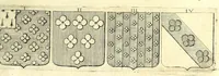 Picture 87 of 105 from La vraye et parfaite science des armoiries, ou, L'Indice armorial de feu maistre Louuan Geliot ... : apprenant et expliquant sommairement les mots & figures dont on se sert au blason des armoiries, & l'origine d'icelles : augmenté de nombre de termes & enrichy de grande multitude d'exemples des armes des familles tant françoise qu'estrangeres, des institutions, des ordres & de leurs colliers, des marques des dignités & charges, des ornemens des escus, de l'office des roys, des herauds, & des poursuiuans d'armes, & autres curiosités despendantes des armoiries ... (1664), leaf 601