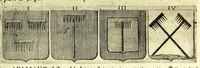 Picture 88 of 105 from La vraye et parfaite science des armoiries, ou, L'Indice armorial de feu maistre Louuan Geliot ... : apprenant et expliquant sommairement les mots & figures dont on se sert au blason des armoiries, & l'origine d'icelles : augmenté de nombre de termes & enrichy de grande multitude d'exemples des armes des familles tant françoise qu'estrangeres, des institutions, des ordres & de leurs colliers, des marques des dignités & charges, des ornemens des escus, de l'office des roys, des herauds, & des poursuiuans d'armes, & autres curiosités despendantes des armoiries ... (1664), leaf 609