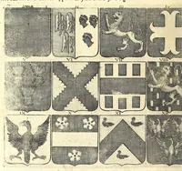 Picture 92 of 105 from La vraye et parfaite science des armoiries, ou, L'Indice armorial de feu maistre Louuan Geliot ... : apprenant et expliquant sommairement les mots & figures dont on se sert au blason des armoiries, & l'origine d'icelles : augmenté de nombre de termes & enrichy de grande multitude d'exemples des armes des familles tant françoise qu'estrangeres, des institutions, des ordres & de leurs colliers, des marques des dignités & charges, des ornemens des escus, de l'office des roys, des herauds, & des poursuiuans d'armes, & autres curiosités despendantes des armoiries ... (1664), leaf 624
